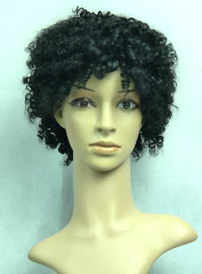 Top Quality Custom Elegant African American Hairstyle Short Curly Natural Black Wig 12 Inches100% Human Hair