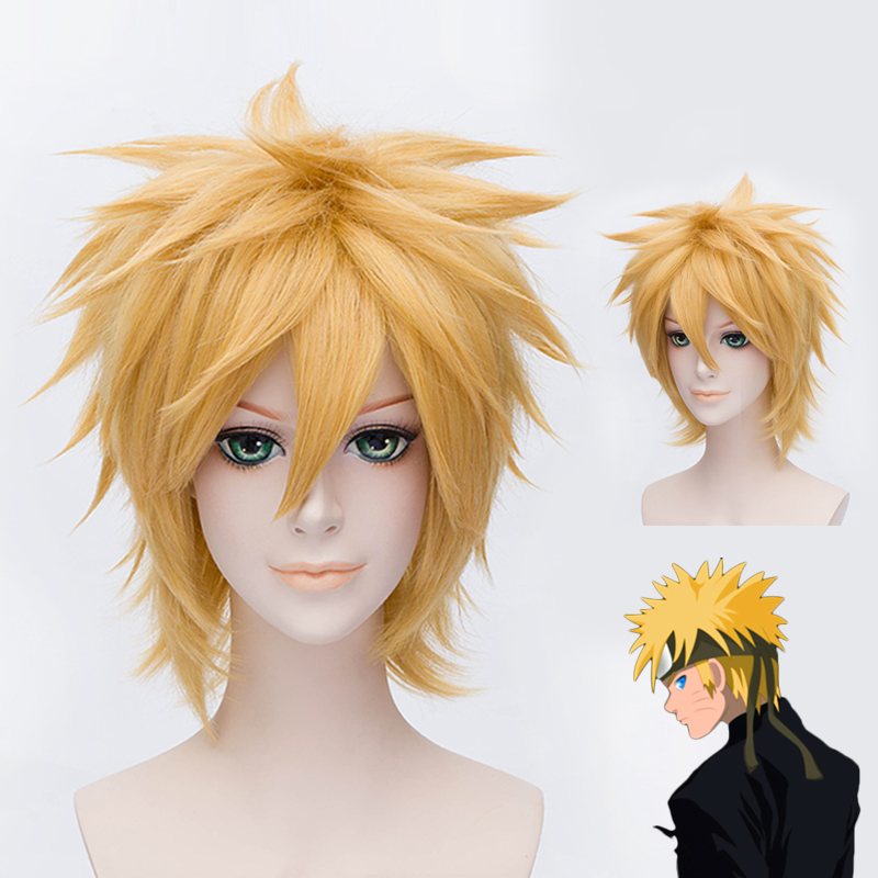 Male Panty Cosplay Short Golden Wig 12 Inches