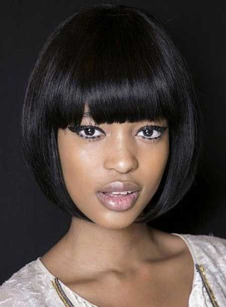 Popular Hand Made Bob Hairstyle Short Straight Capless African American Wigs 10 Inches