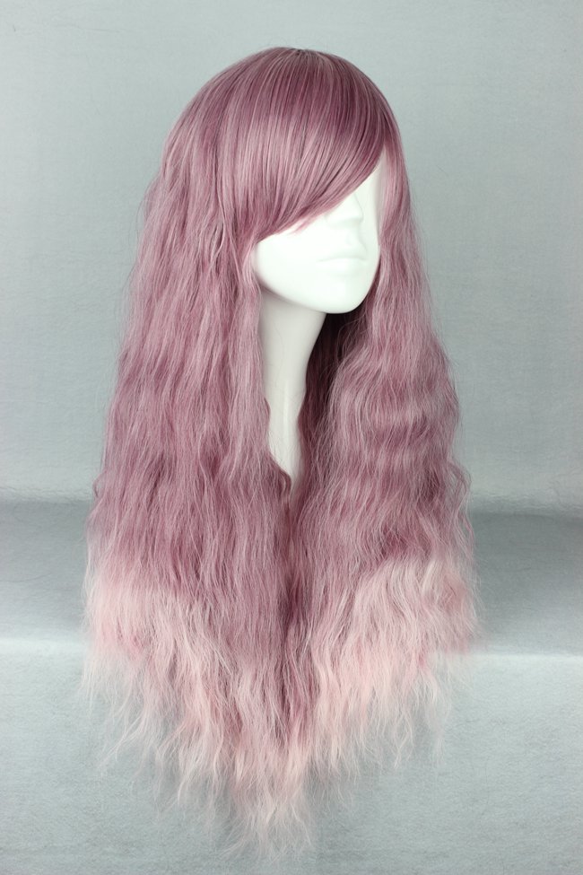 Japanese Lolita Style Mixed Color Purple and White Cosplay Wigs 28 Inches