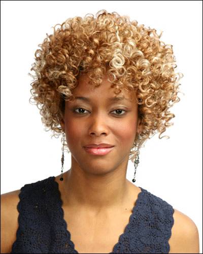 New Hairstyle Graceful Short Curly Blonde African American Wig 8 Inches