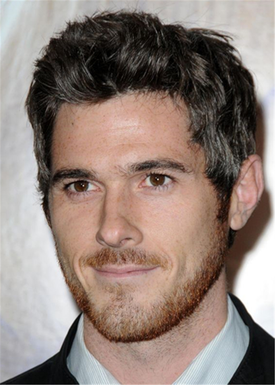 Dave Annable Hair Cut Human Straight Hair Lace Front Men's Wig