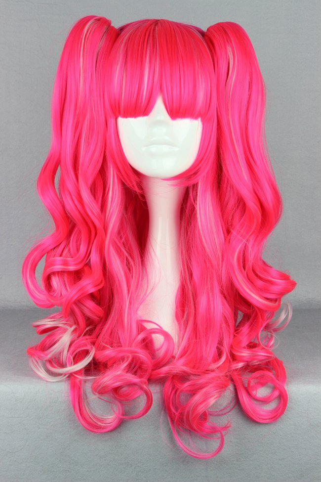 Japanese Lolita Style Pink Color Cosplay Wigs 28 Inches