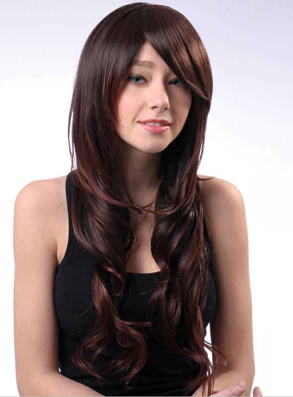 Deluxe Polished Amazing Long Wavy Synthetic Hair Wig 24 Inches