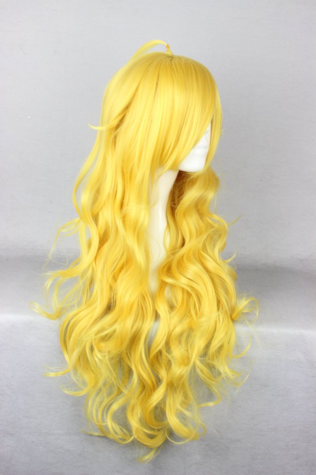 Yang Xiao Long Hairstyle Long Curly Yellow Cosplay Wig 30 Inches