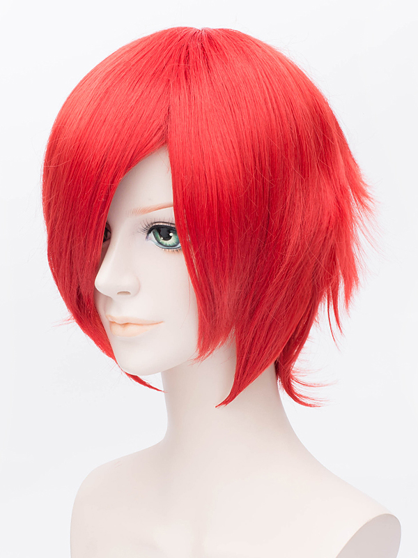 Cosplay Short Bob Straight Red Wig 12 Inches