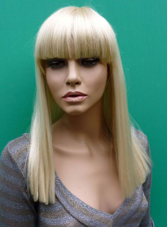 Custom Lady Gaga Hairstyle Silky Straight Wig 16 Inches with Full Bang