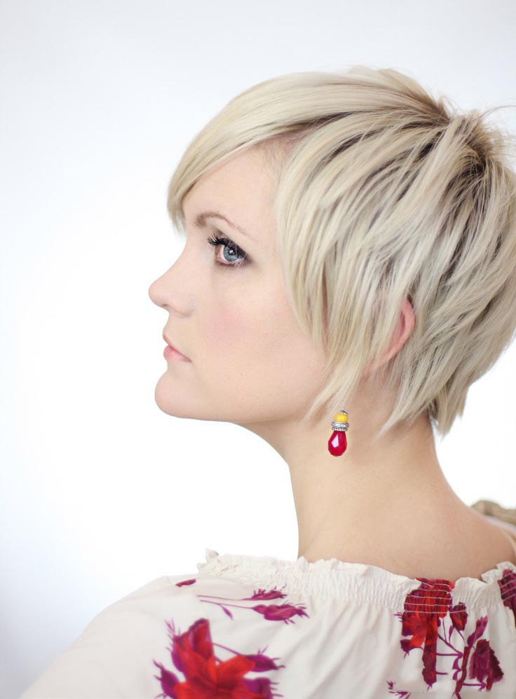 Pixie Attractive Short Straight Monofilament Top Human Hair Wig 8 Inches