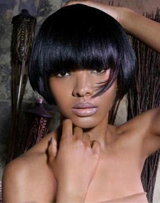 Custom New Arrival Bob Hairstyle Short Straight 6 Inches Black Wig