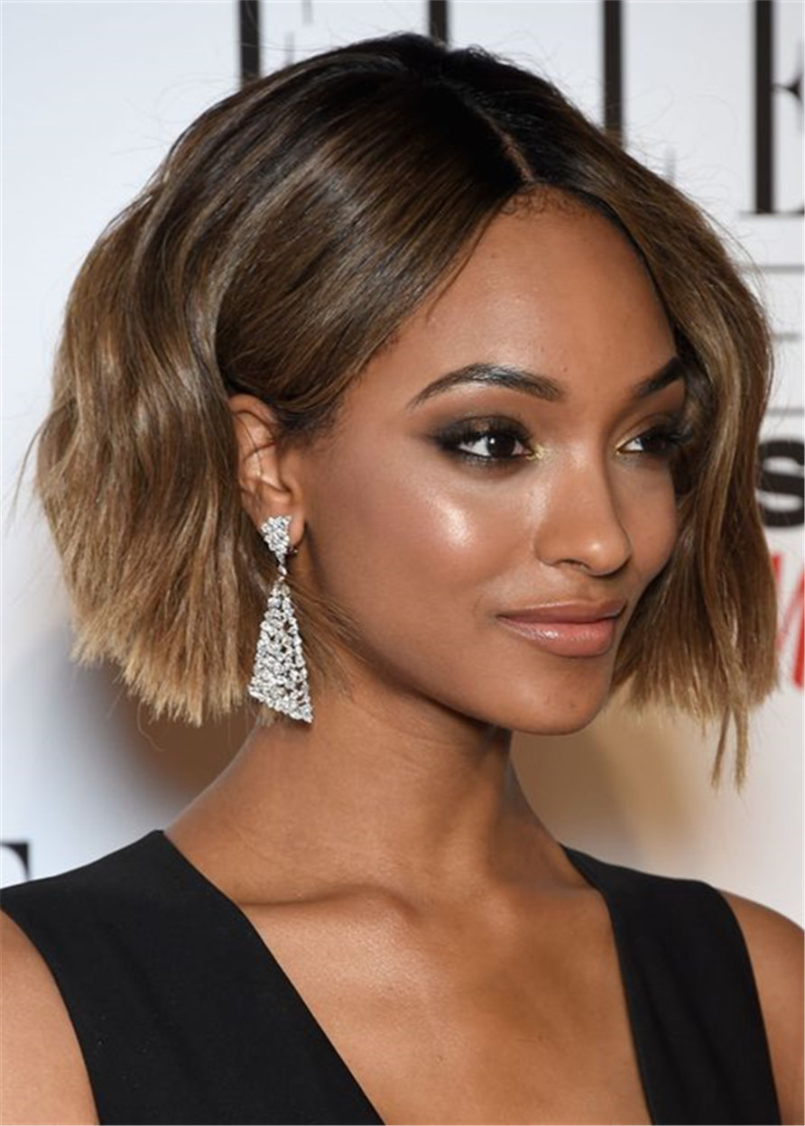 Bob Cut Hairstyle Synthetic Wavy Hair Capless For African American