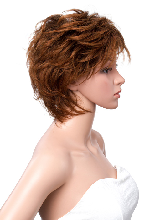 Short Slight Wave Full Bang Capless Synthetic Women Wigs 12 Inches