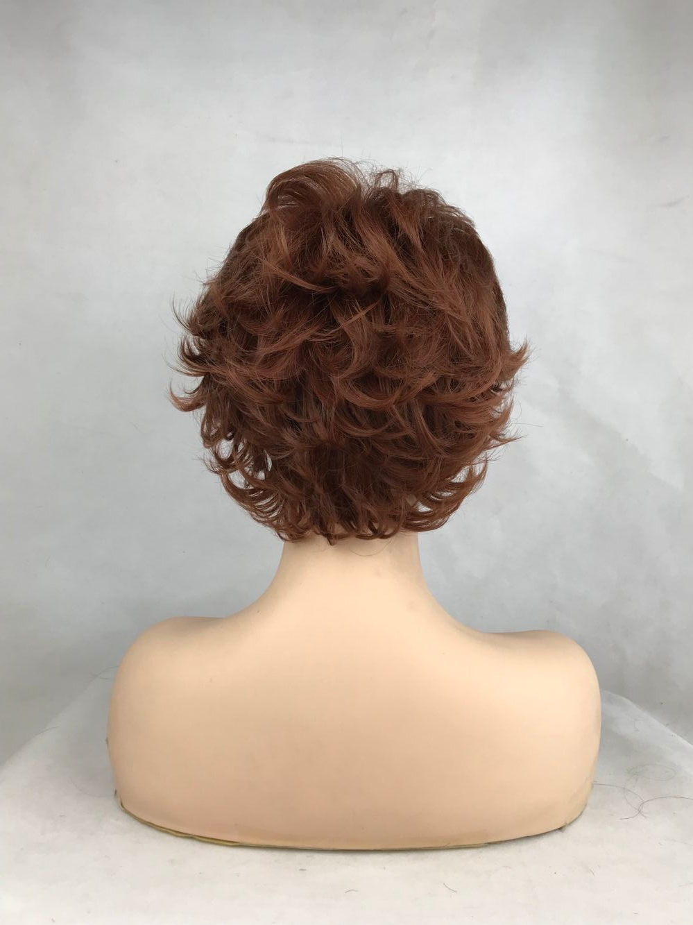 Short Natural Wave Brown Color Synthetic Wigs Full Capless Hair Thick Wig 12inch
