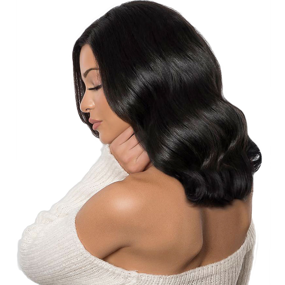 Long Bob One Side Part Wavy Synthetic Hair Lace Front Wig 16 Inches