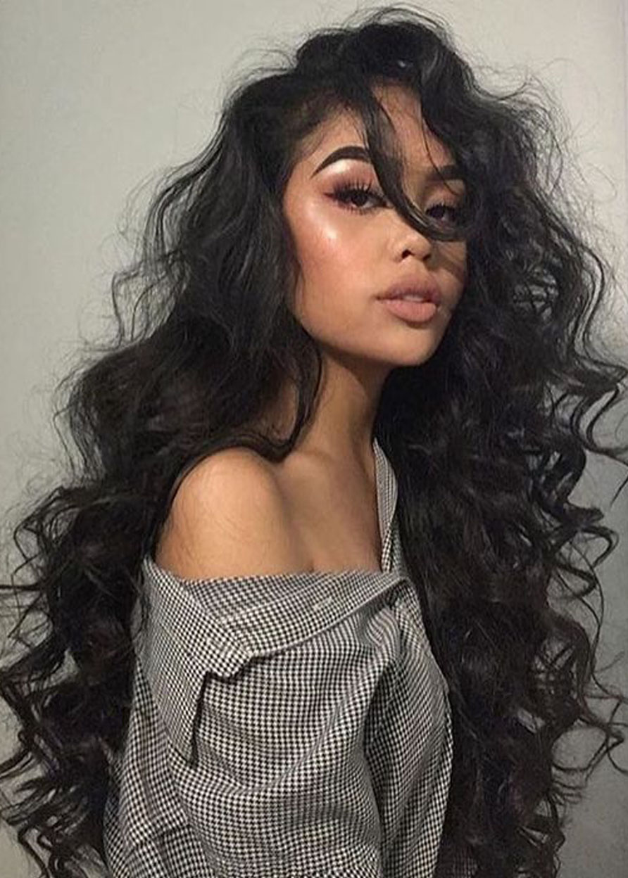 Sexy Loose Deep Wave Layer Human Hair Capless Wigs 26 Inches