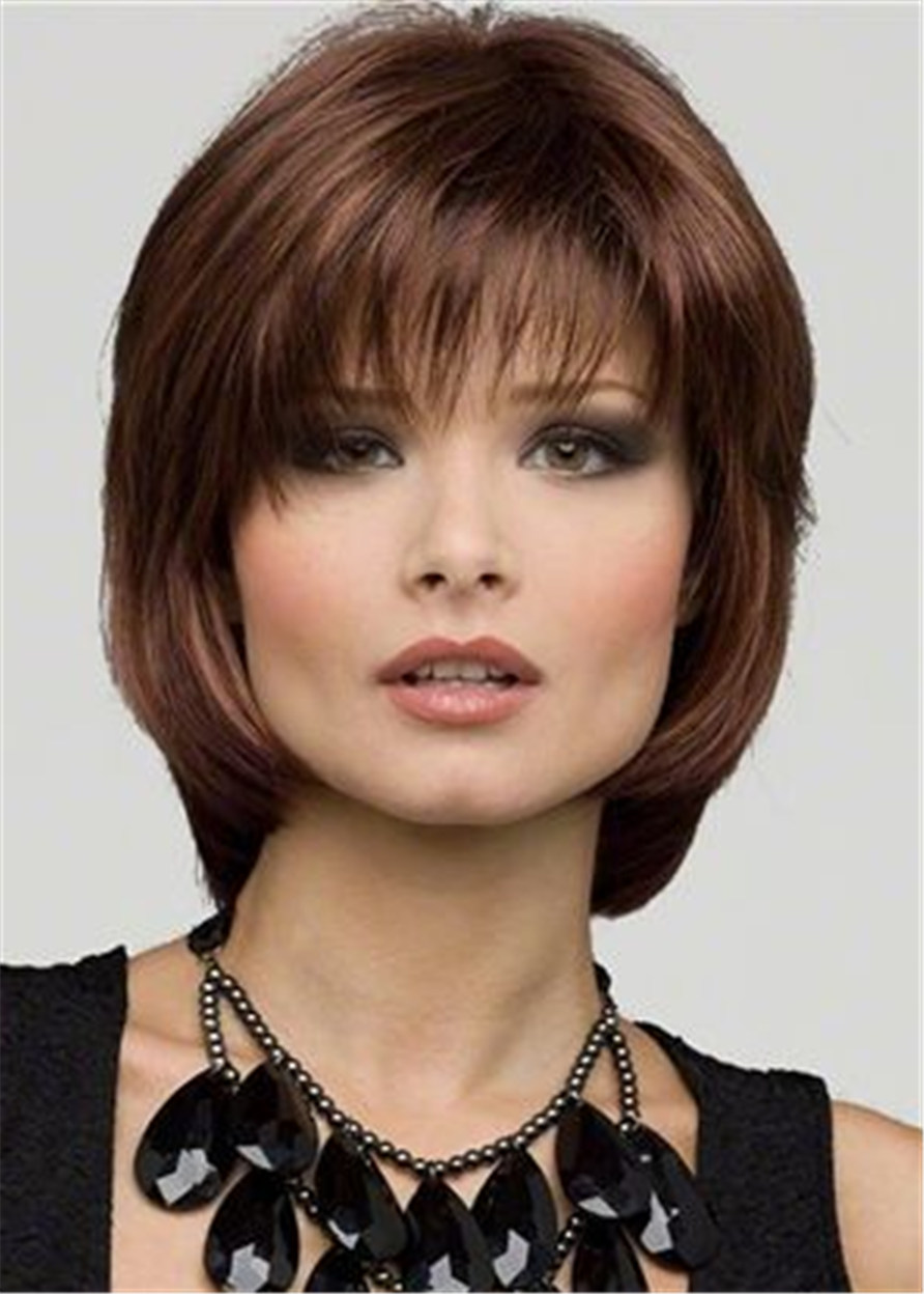 Medium Hairt Cut Synthetic Straight Monofilament Wig 10 Inches
