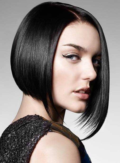 100% Human Hair The Super Sexy Bob Hairstyle Natural Black Lace Front Wig For Sexy Lady
