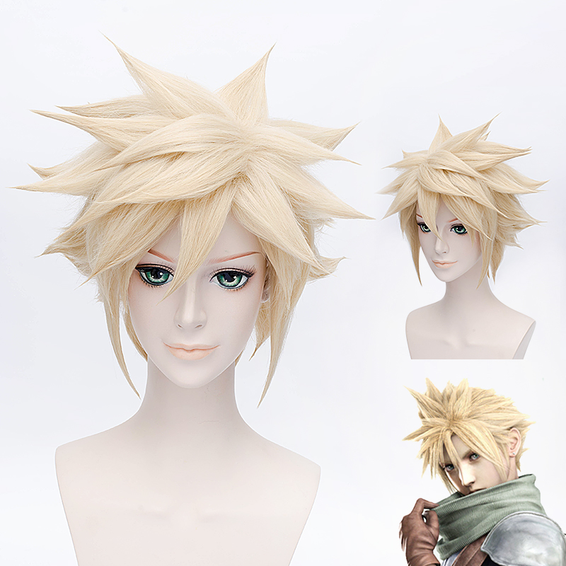 Final Fantasy VII Cosplay Short Golden Wig 12 Inches