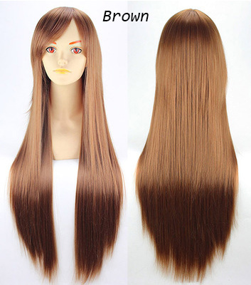 Colorful Cosplay Long Straight Synthetic Hair Capless Wig 30 Inches
