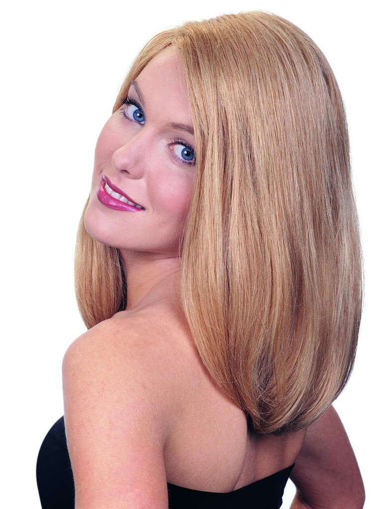 Super Charming Long Straight Natural Blonde Glueless Lace Front Wig 14 Inches 100% Human Hair
