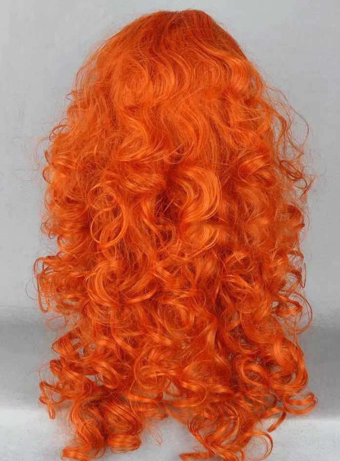 Modern Cosplay Long Curly Wavy Orange Party Wig
