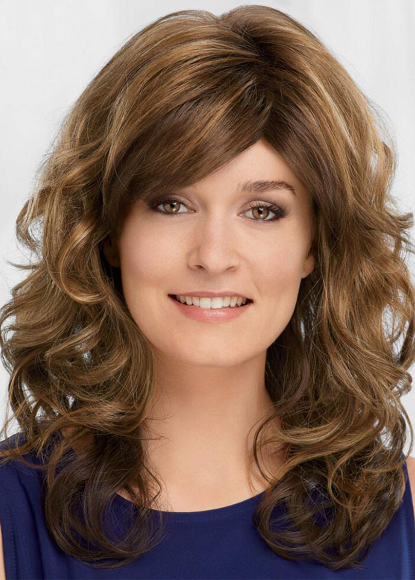 Sexy Women's Natural Looking Wavy Human Hair Capless Wigs 20Inch