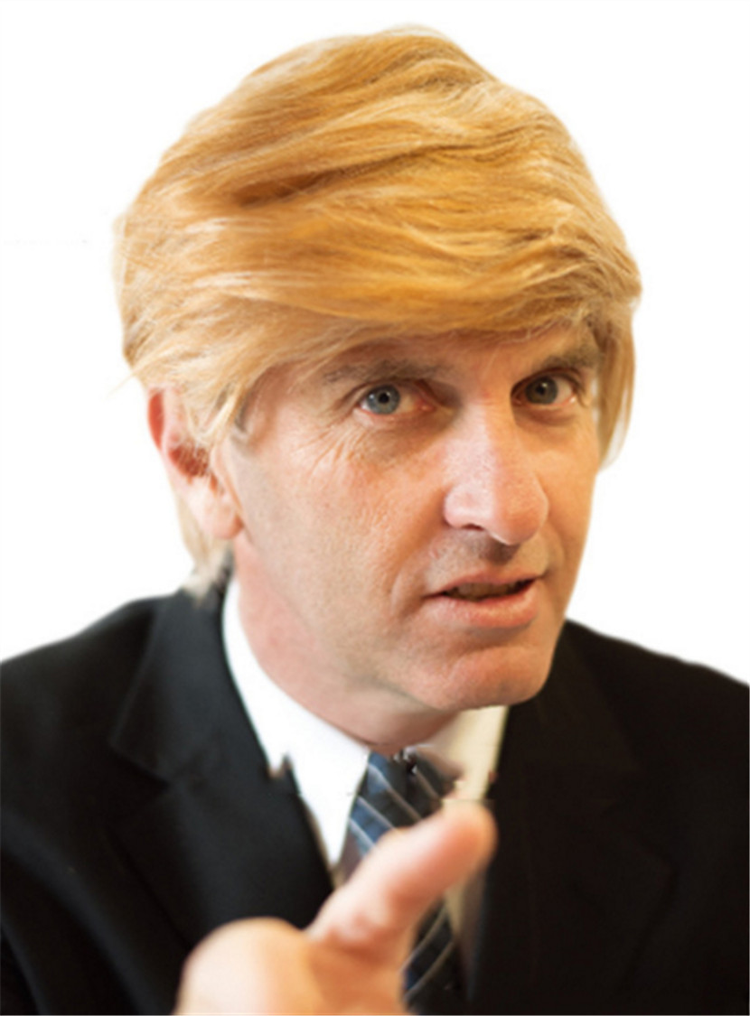 Donald Trump Costume Straight Synthetic Hair Capless Men Wig
