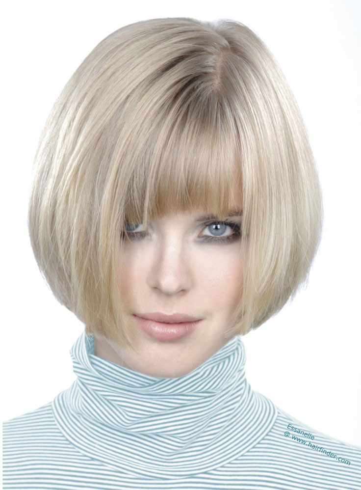 Top Quality Hand-made Soft Short Straight 100% Human Hair Bob Wig with Bang 8 Inches