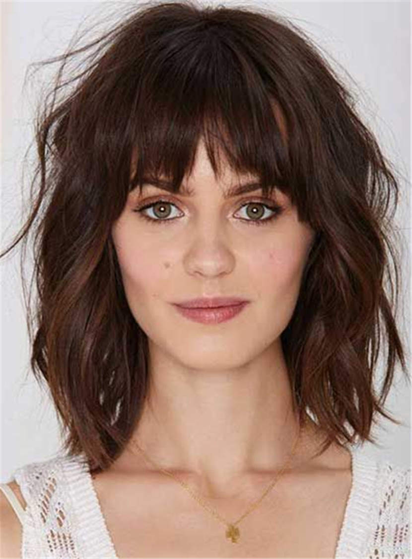 Youthful Shaggy Messy Medium Wavy Synthetic Hair Capless Women Wigs 12 Inches