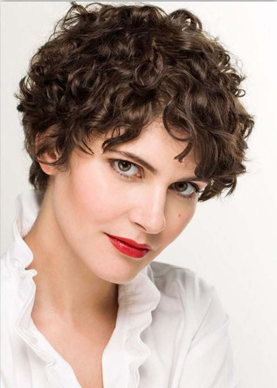 100% Short Human Hair Wig Curly Hair Wigs Lace Front Wig 10inch