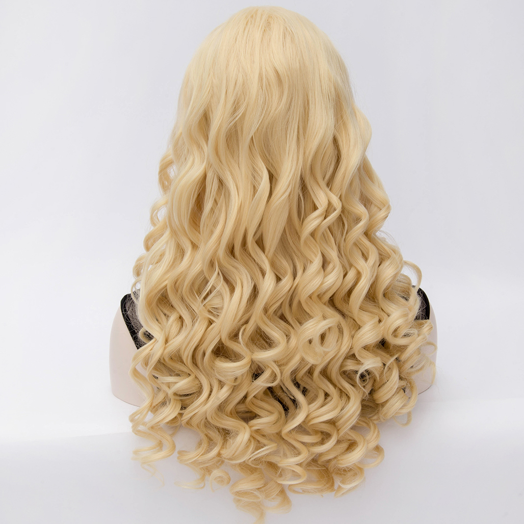Voguish Long Curly Golden Hair Cosplay Party Wig 24 Inches