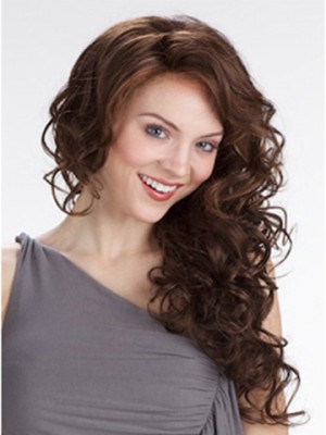 Most Attractive Gorgeous Long 22 Inches Luscious Curls Light Auburn Best Lace Wig
