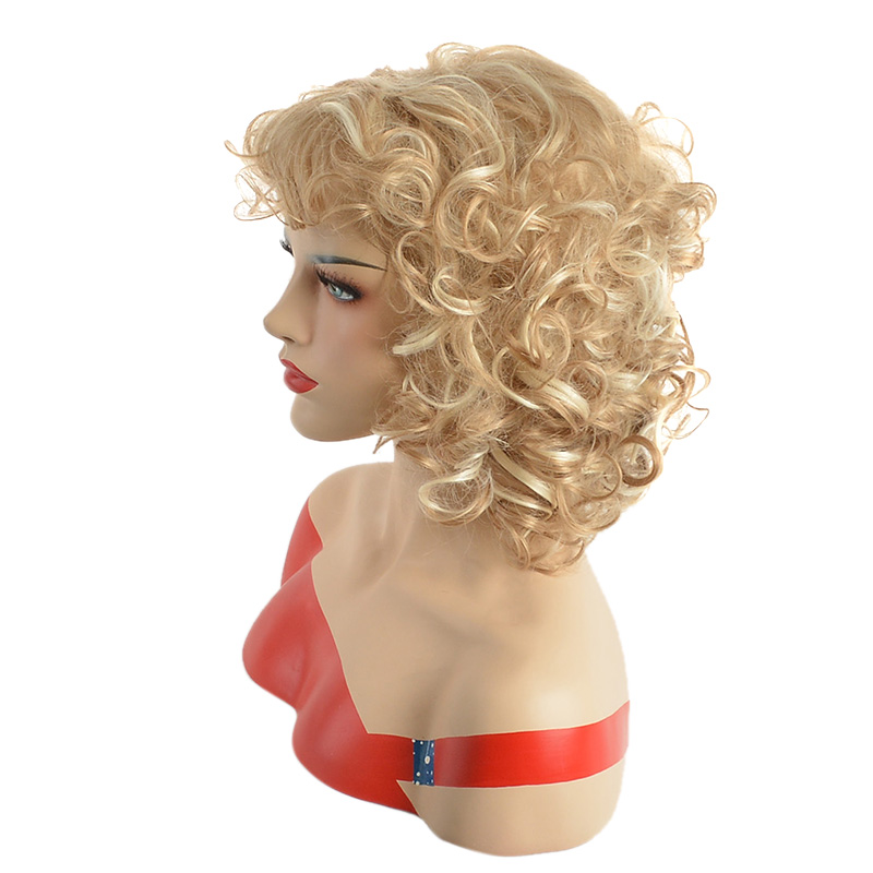 Sexy Medium Curly Blonde 16 Inches Synthetic Hair Wig