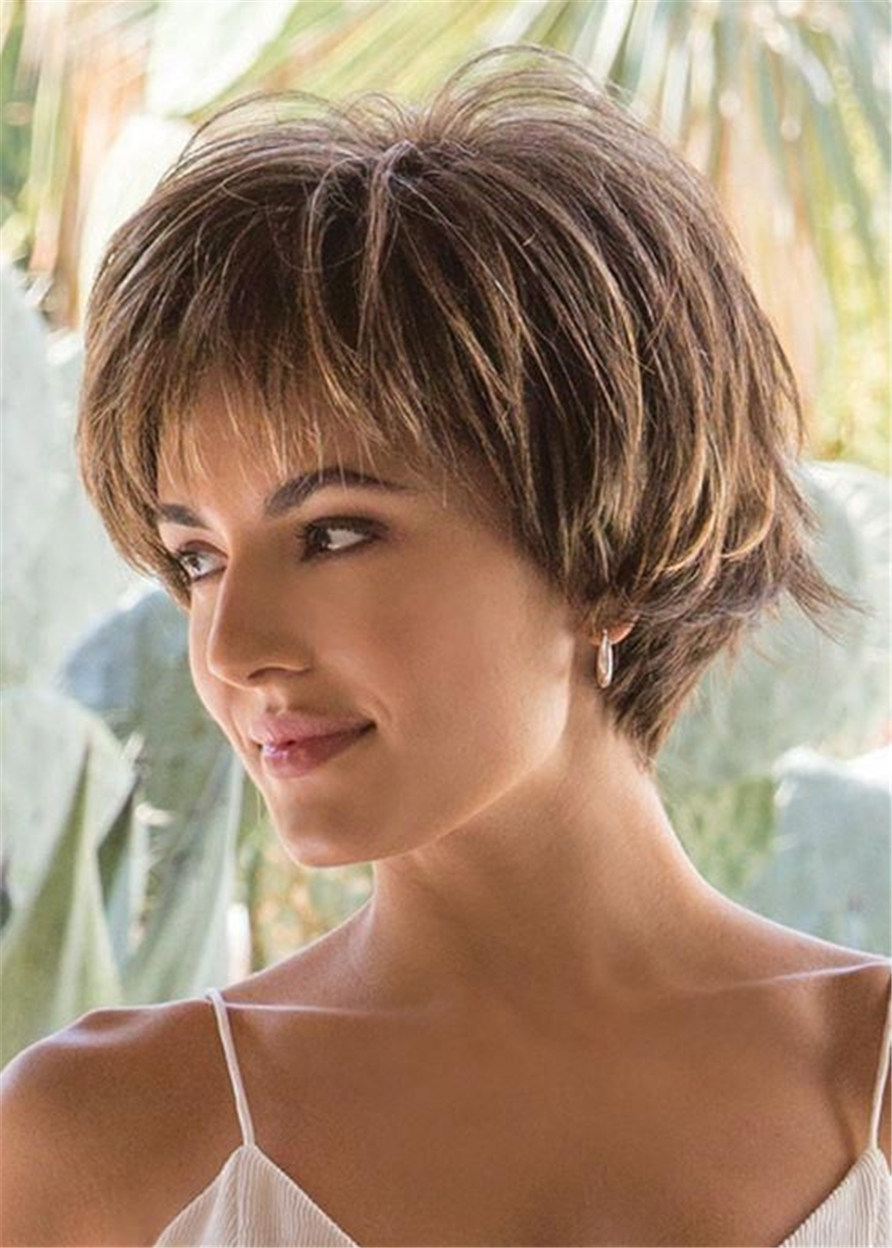 Short Layered Hairstyle Synthetic Hair Natural Straight Wig 12 Inches