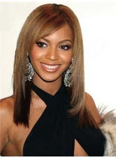 Beyonce New Celebrity Medium Straight Brown Lace Wig 16 Inches Makes You More Charming