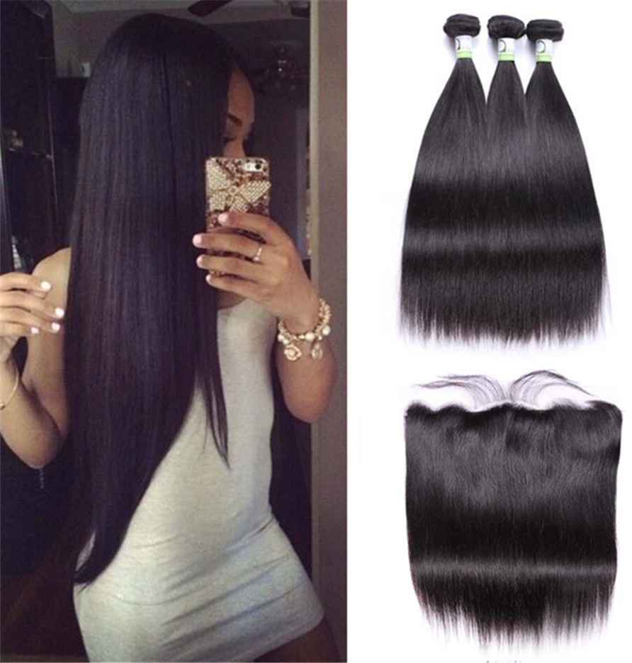 Wigsbuy Human Straight Hair Bundles With Frontal