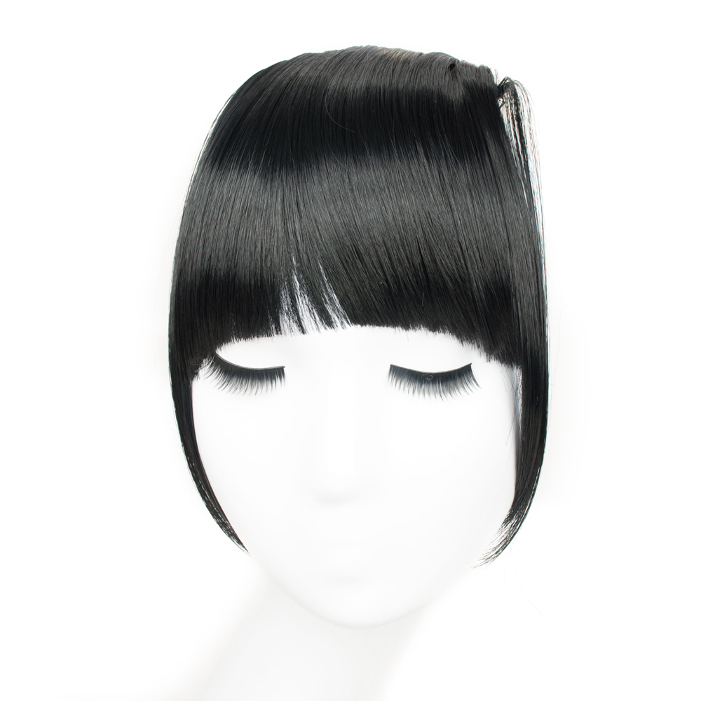 Clip In Hair Bangs Hairpiece Synthetic Blunt Bangs Hair Piece-