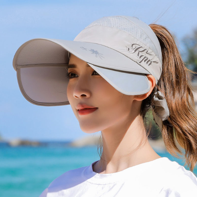 Summer Casual Style Women's Plain Pattern Visor Crown Sun Hats