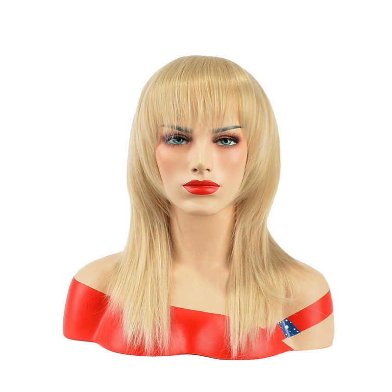 Layered Sexy Straight Natural Synthetic Hair Wigs with Bangs 14 Inches