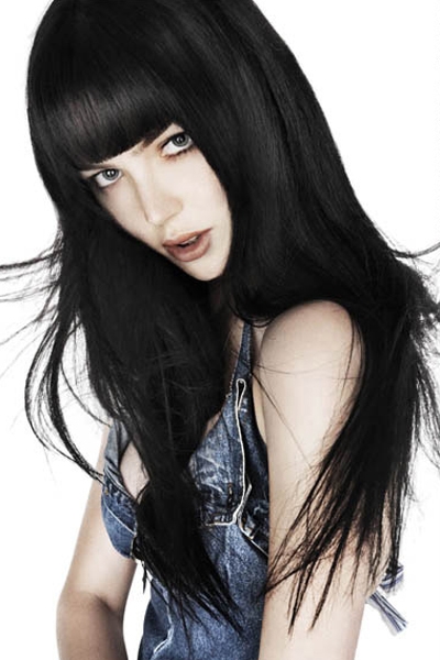 Fashion New Arrival Long Straight Layered Black 100% Human Hair Wig 20 Inches