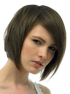 Carefree Trendsetting Short Bob Natural Light Brown Staright Remy Human Hair Lace Front Wig 8 Inches