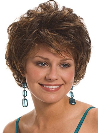 Short Curly Capless Synthetic Hair Wigs for Older Women