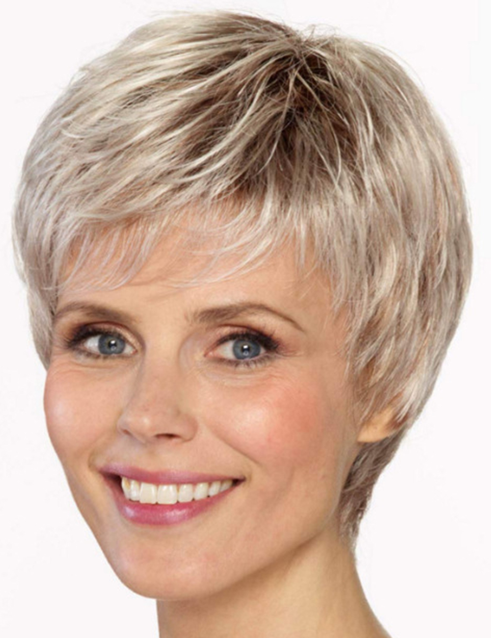 Short Choppy Layered Synthetic Hair Women Capless Wigs 10Inches