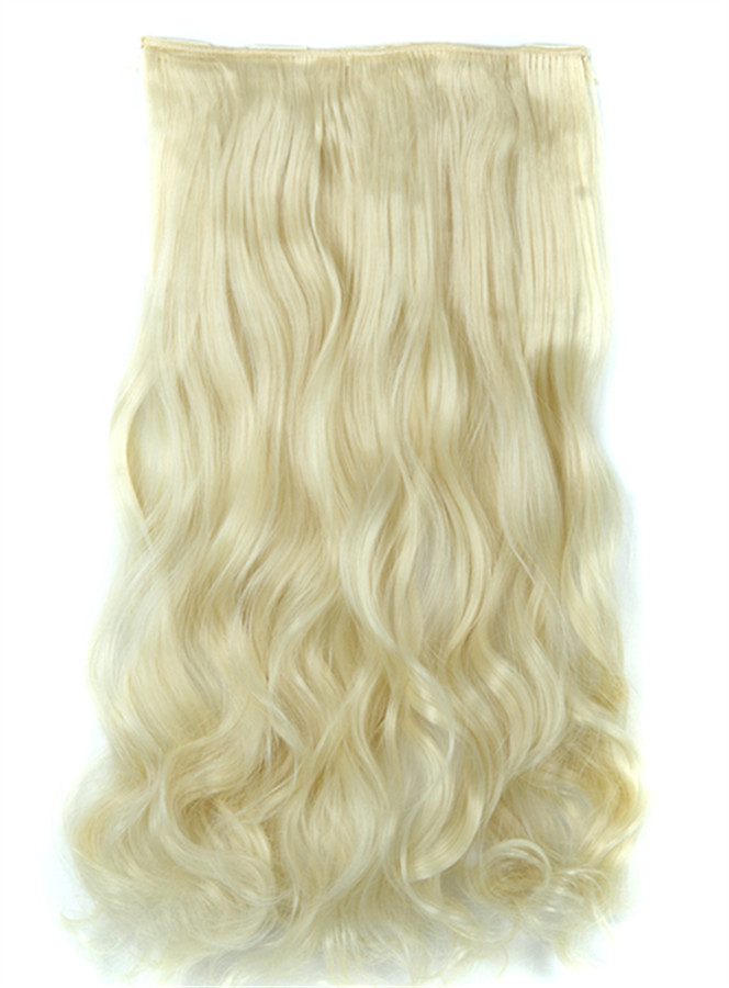 613# Long Wave One Piece Clip In Hair Extension 24 Inches Synthetic Materical