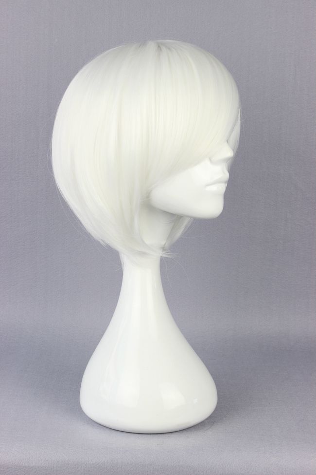 Bleach Hairstyle Short Straight White Cosplay Wig 10 Inches