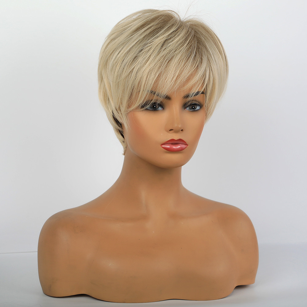 Short Pixie Hairstyle Straight Synthetic Hair Women Wig 10 Inches