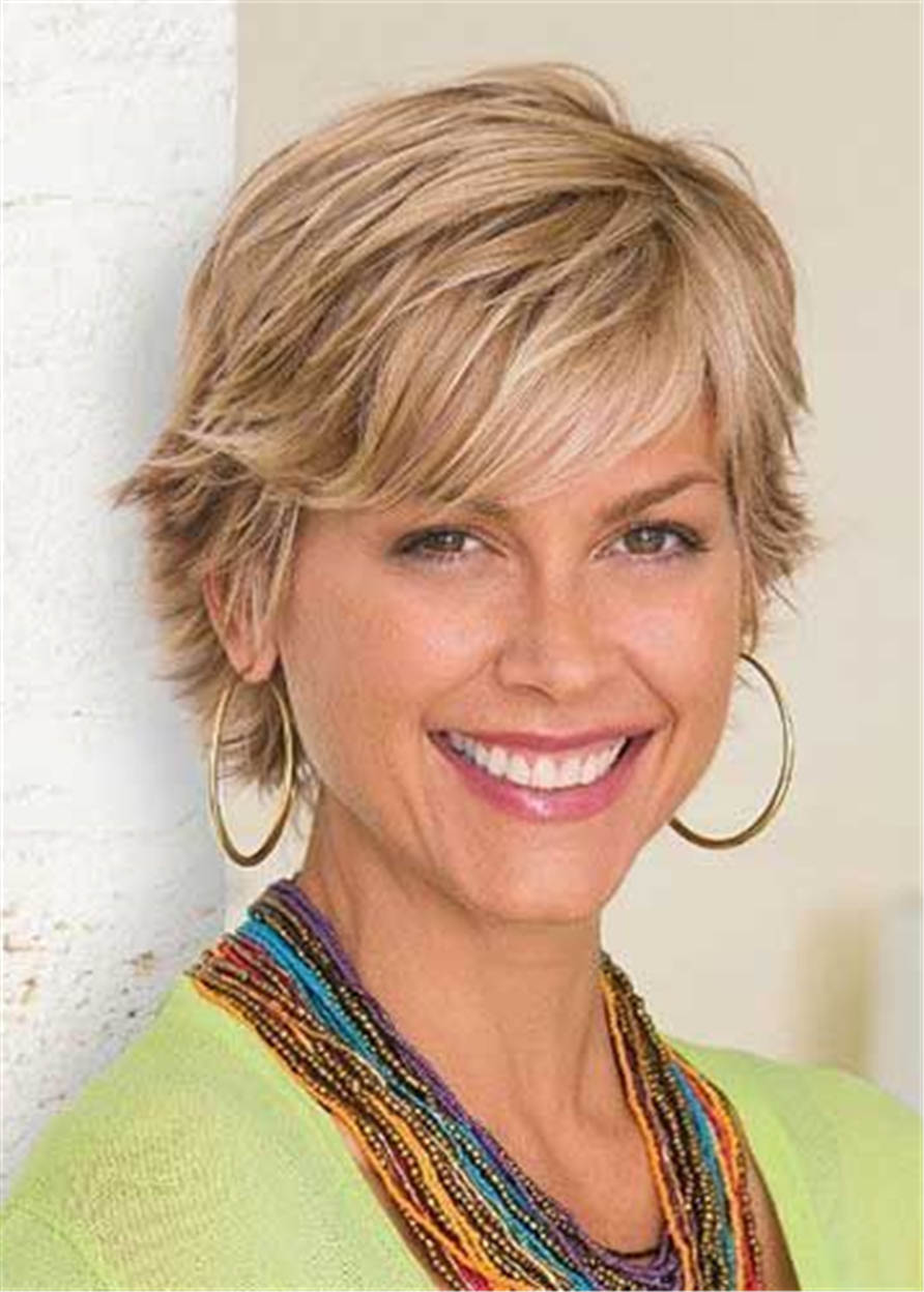 Layered Pixie Cuts Short Straight Classic Synthetic Hair Women Wigs Capless Cap