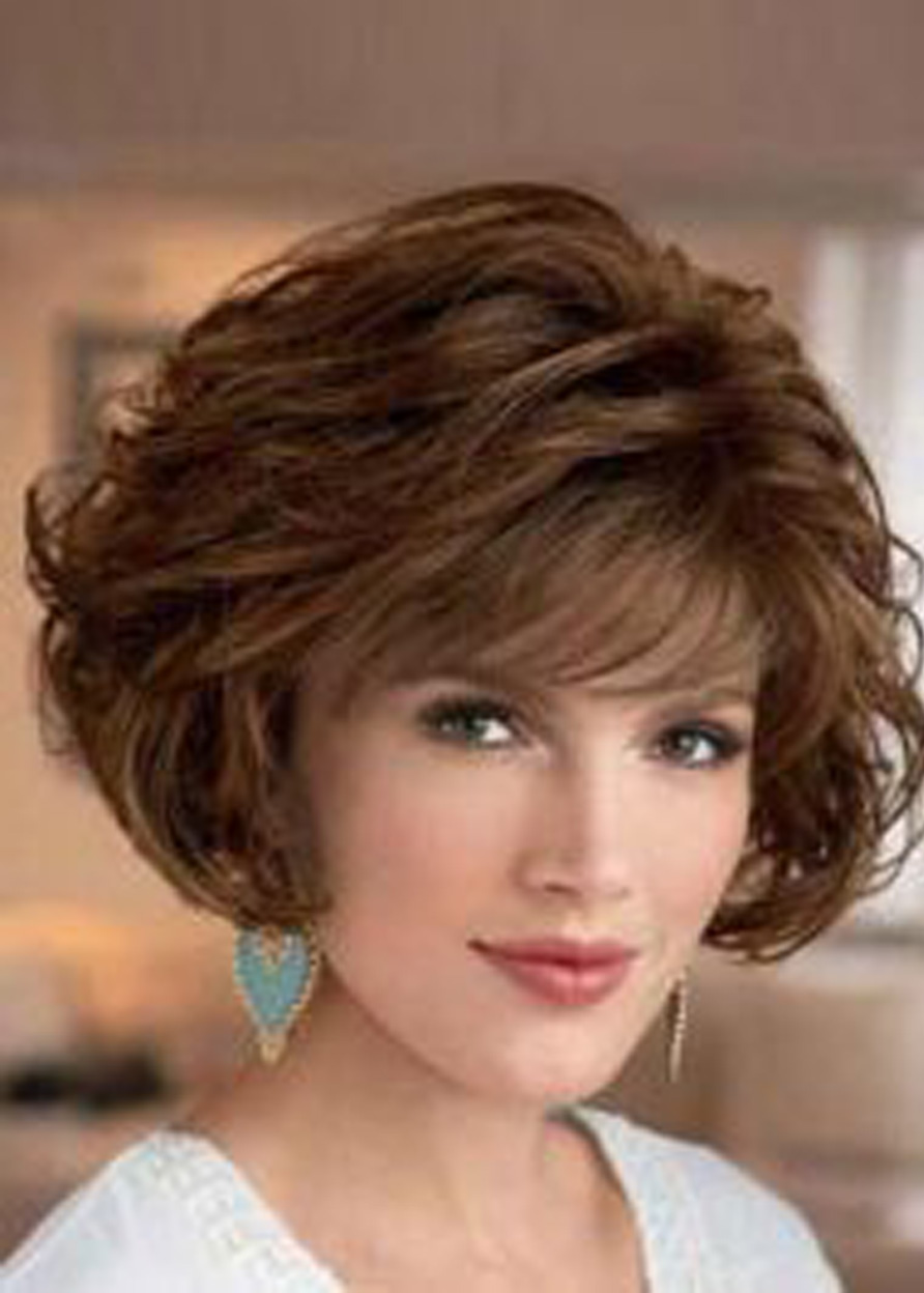 Deluxe Layered Curly Lace Front Synthetic Hair Wigs 10 Inches