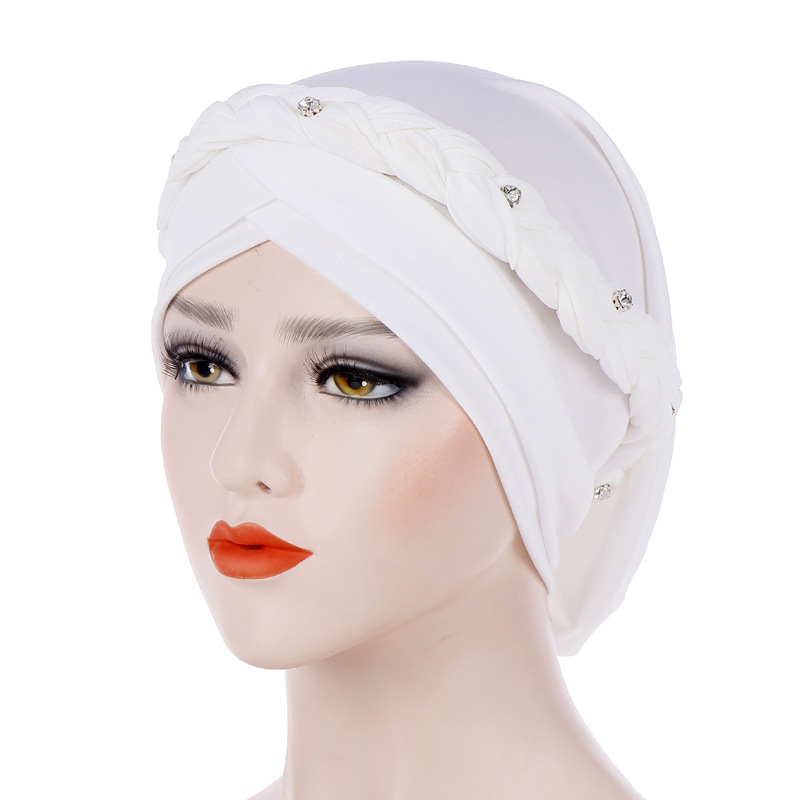Rhinestone Pure Colour Turban For Women