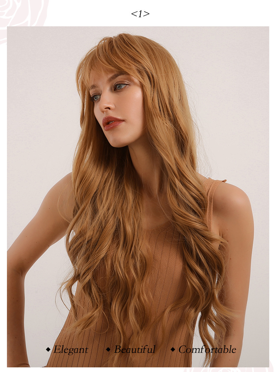 Long Body Wave Hairstyle Synthetic Hair Women Wig With Bangs 28 Inches