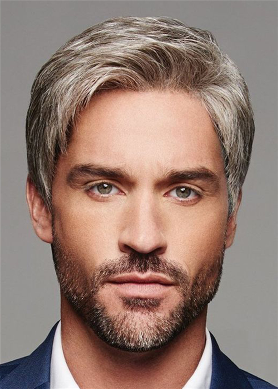 Short Cut Straight Synthetic Hair Men's Lace Front Wig